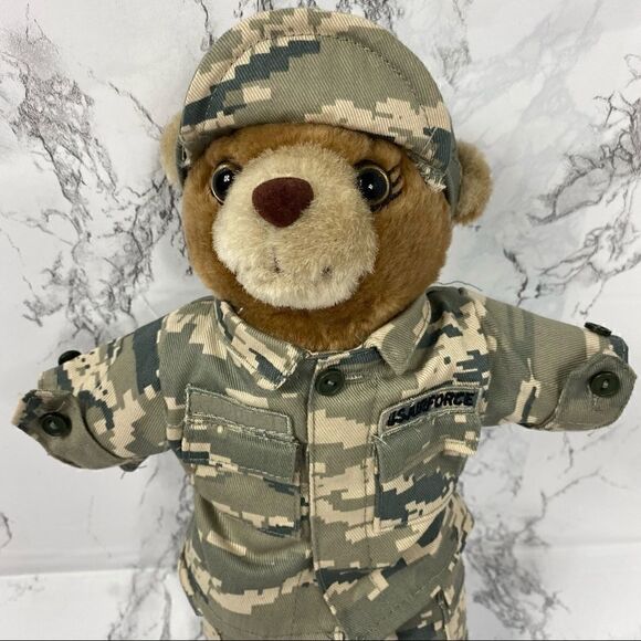 US Air Force Stuffed Bear Dressed in Camouflage - Picture 2 of 4